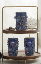 Load image into Gallery viewer, Midnight Tide Meditation - Candle - Jellyfish - Starfish - Raven Stone