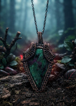 Load image into Gallery viewer, Echoes of ancient stone - Copper Wrapped - Ruby in Zoisite - Necklace