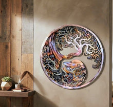 Load image into Gallery viewer, Sanctuary of Harmony - Tree Of Life - Yin-Yang - Metal Art