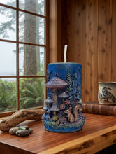 Load image into Gallery viewer, Midnight Forest Whispers - Candle - Mushroom - Squirrel - Raven Stone