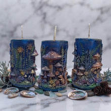 Load image into Gallery viewer, Midnight Forest Whispers - Candle - Mushroom - Squirrel - Raven Stone