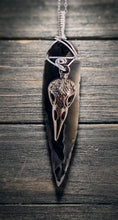 Load image into Gallery viewer, The Night's Tear &amp; Raven Skull Amulet - Necklace