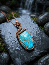 Load image into Gallery viewer, Coastal Drift - Copper Wire-Wrapped - Turquoise - Necklace