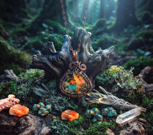 Load image into Gallery viewer, Talisman of Fire &amp; Water - Copper wrapped -Spiny oyster - Necklace