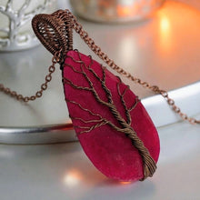 Load image into Gallery viewer, The Ruby Anchor - Necklace - Tree of Life - Copper Wrapped