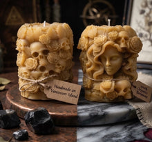 Load image into Gallery viewer, Echoes of Duality - Skull - Candle - Raven Stone