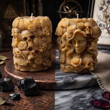 Load image into Gallery viewer, Echoes of Duality - Skull - Candle - Raven Stone