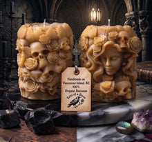 Load image into Gallery viewer, Echoes of Duality - Skull - Candle - Raven Stone