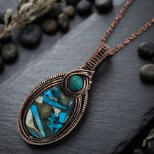 Load image into Gallery viewer, The Alchemist’s Heart - Turquoise Oyster -  Necklace