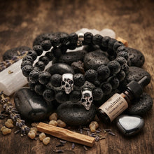 Load image into Gallery viewer, Two Souls, One Grounded Journey- Skull - Bracelet  ( Couples Set )
