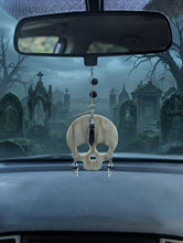 Load image into Gallery viewer, Sanctuary of the Raven Skull - Rear view mirror - or Ornament