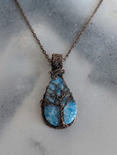 Load image into Gallery viewer, Sanctuary In Stone - Necklace - Blue Agate - Tree of life
