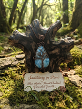 Load image into Gallery viewer, Sanctuary In Stone - Necklace - Blue Agate - Tree of life