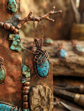 Load image into Gallery viewer, The Sky Weaver - Necklace - Turquoise - Copper