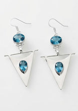 Load image into Gallery viewer, Whispering Waters - Earrings - Blue Topaz