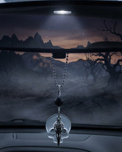Load image into Gallery viewer, The Raven's Twilight - Skull - Raven - Rear View Mirror Hanger