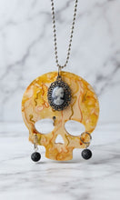 Load image into Gallery viewer, Autumn Fire - Recycle Glass Skull - Rear View Mirror Hanger Diffuser