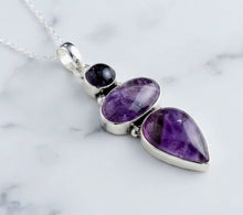 Load image into Gallery viewer, Serenity Trio Amethyst Talisman - Necklace