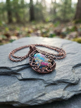 Load image into Gallery viewer, Alchemist's Dream Ethereal Mosaic - Necklace - Turquoise - Ruby - Pyrite