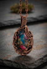 Load image into Gallery viewer, Alchemist's Dream Ethereal Mosaic - Necklace - Turquoise - Ruby - Pyrite