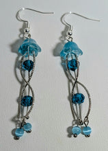 Load image into Gallery viewer, Jellyfish - Earrings - Blue cats eye