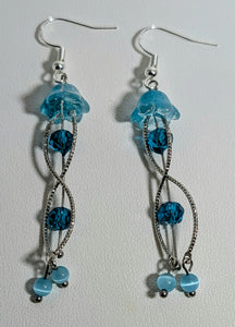 Jellyfish - Earrings - Blue cats eye