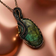Load image into Gallery viewer, Copper wrapped - Labradorite - Necklace