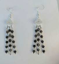Load image into Gallery viewer, Jellyfish - Earrings - Black moonstone