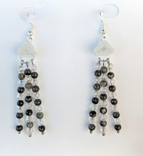 Load image into Gallery viewer, Jellyfish - Earrings - Black moonstone