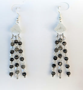 Jellyfish - Earrings - Black moonstone