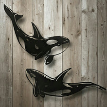Load image into Gallery viewer, Oceanic Embrace - Orca Babies - Metal wall Art