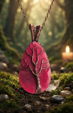 Load image into Gallery viewer, The Ruby Anchor - Necklace - Tree of Life - Copper Wrapped