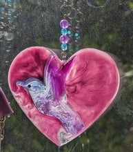 Load image into Gallery viewer, Hummingbird in a heart - Sun Catcher