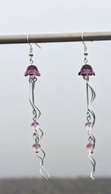 Load image into Gallery viewer, Jellyfish - Lavender Aura Quartz - Earrings