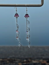 Load image into Gallery viewer, Jellyfish - Lavender Aura Quartz - Earrings