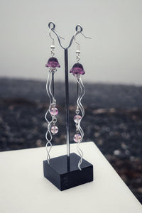 Jellyfish - Lavender Aura Quartz - Earrings