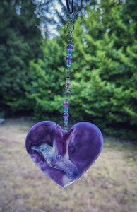 Hummingbird in a heart - Sun Catcher