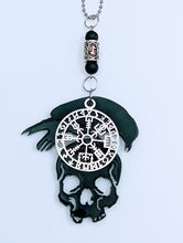 Load image into Gallery viewer, Rear view mirror - Skull, Raven &amp; Viking Compass - Hanger