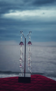 Jellyfish - Lavender Aura Quartz - Earrings