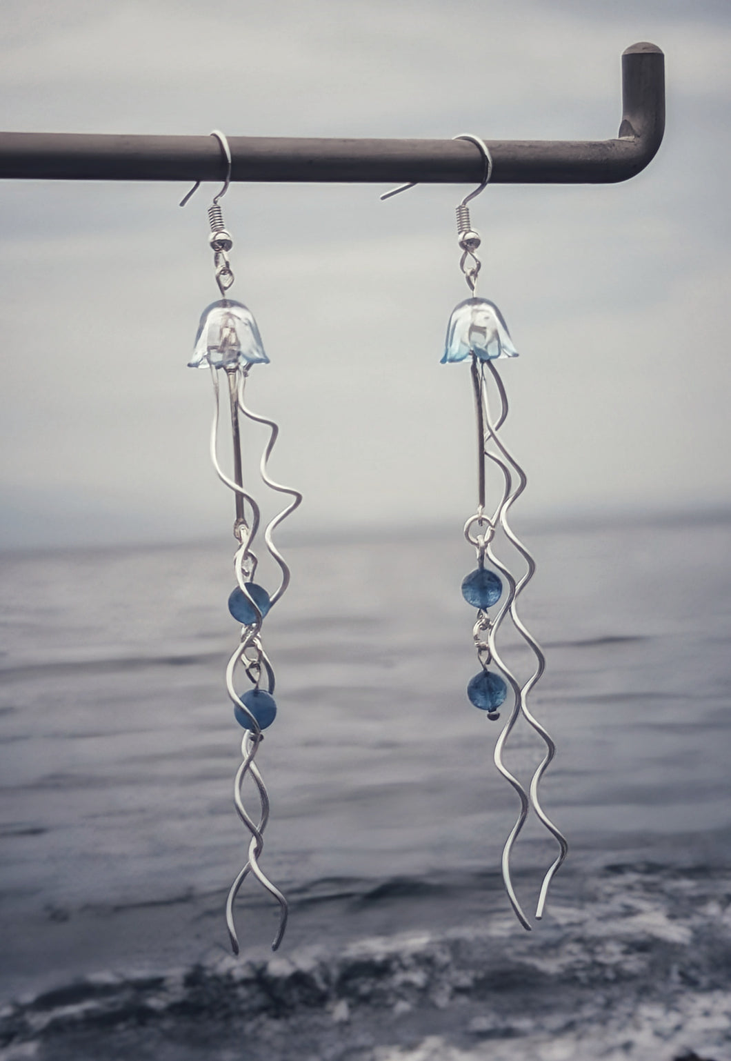 Jellyfish - Earrings - Aquamarine