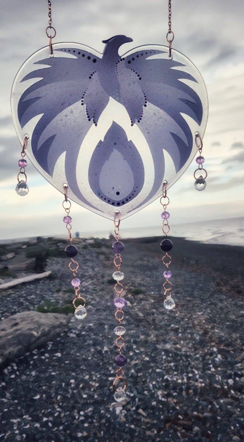 Spirit Fire Heart - Phoenix - Sun catcher