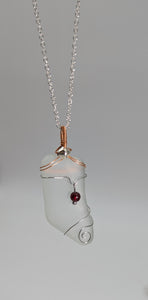 Sea glass - Christmas stocking - Necklace