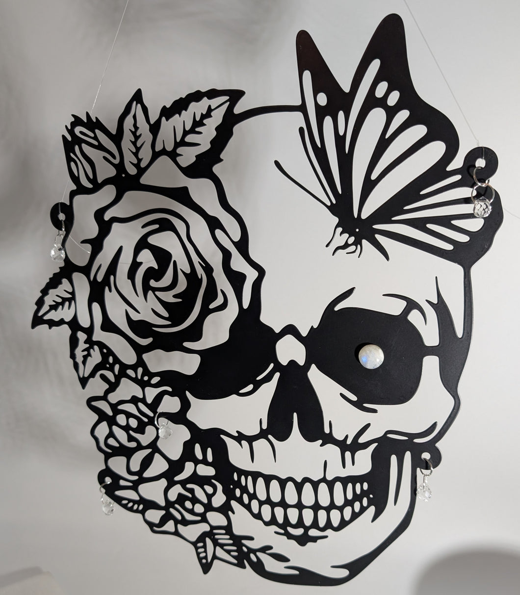 Skull-  Black rose - Sun Catcher