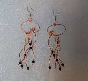 Jellyfish - Earrings - Blue Goldstone