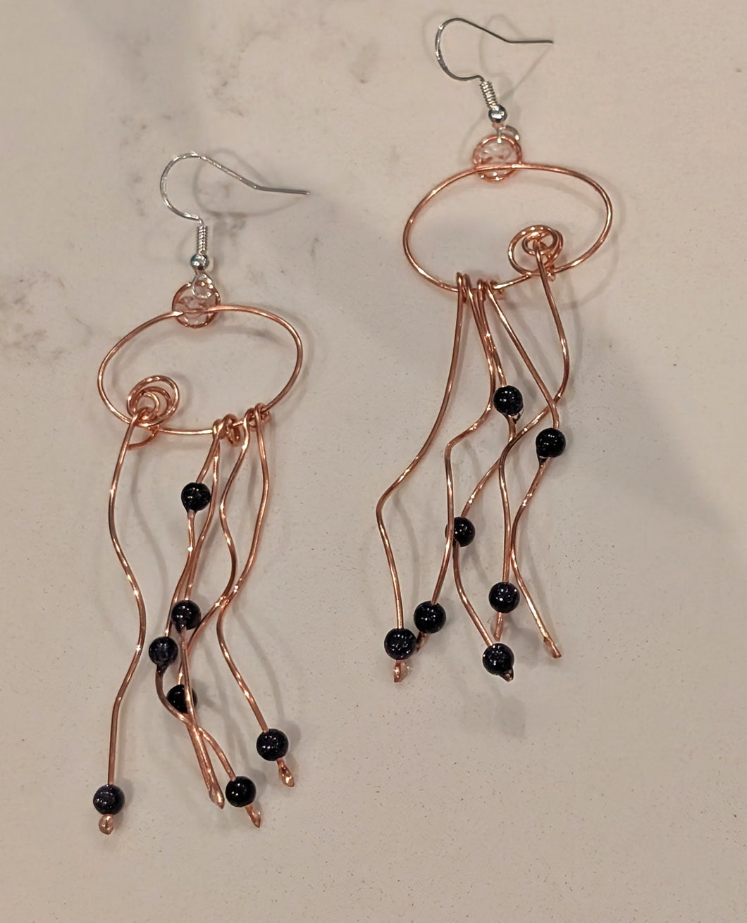 Jellyfish - Earrings - Blue Goldstone