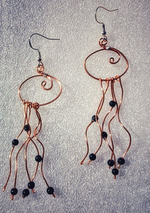 Jellyfish - Earrings - Blue Goldstone