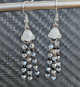 Jellyfish - Earrings - Black moonstone