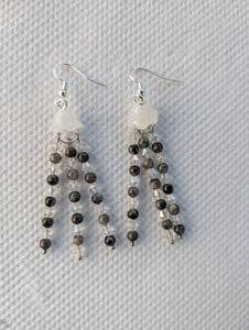 Jellyfish - Earrings - Black moonstone