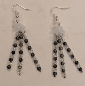 Jellyfish - Earrings - Black moonstone