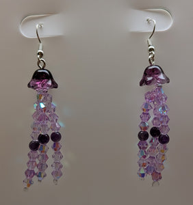 Whimsical Tentacles  - Jellyfish - beaded, Earrings